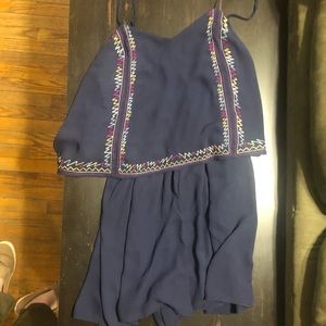 Xhilaration Navy Blue Sleeveless Romper Size L